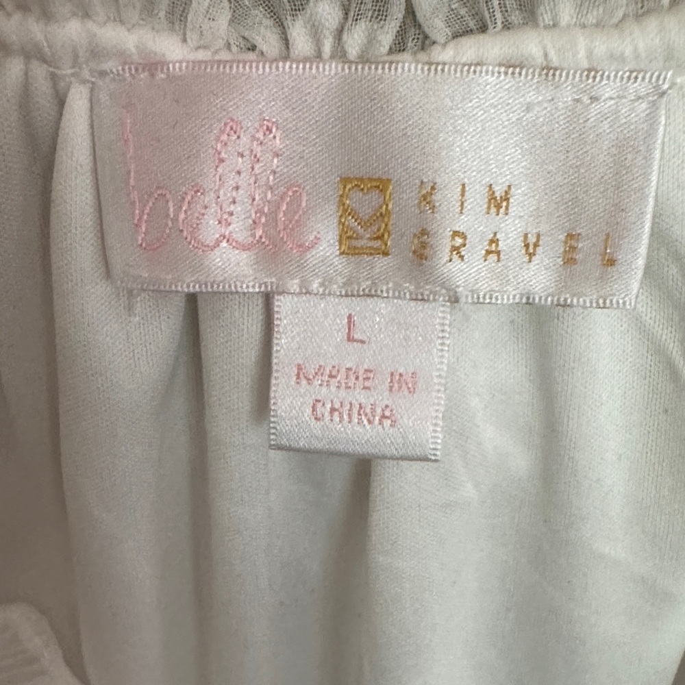 Belle by Kim Gravel White Embroidered Boho V-Neck Blouse - Picture 4 of 7
